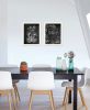 "Vintage Chalkboard Blooms" 2-Piece Vignette by House Fenway; Ready to Hang Framed Print; White Frame