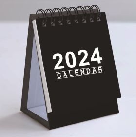 Creative Simple English Desktop Ornament Calendar (Option: Black-2024Year)