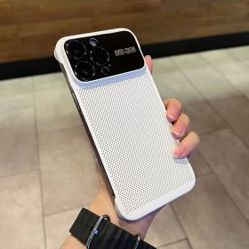 Phone Case Large Window Heat Dissipation Net Frameless (Option: White-IPhone14ProMax)
