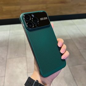 Phone Case Large Window Heat Dissipation Net Frameless (Option: Green-IPhone14Promax)