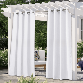 Solid Color Outdoor Waterproof And Sun Protection UV Protection High Precision Black Silk Shading Curtain (Option: White-132 Ã— 213cm)