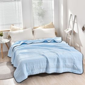 Pure Color Washed Air Conditioner Summer Cooling Thin Single Double Washable Quilt (Option: Sky Blue-100x150cm)