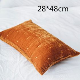 High Appearance Level Retro Brocade Throw Pillow Waist Pillow Back Pillow Cover (Option: Caramel color-28x48 including core)