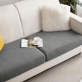 Knitted Elastic Sofa Cover Cushion All-season Universal (Option: Grey-Plus XL)