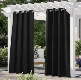 Solid Color Outdoor Waterproof And Sun Protection UV Protection High Precision Black Silk Shading Curtain (Option: Black-132 Ã— 213cm)
