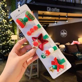 Children's Fashion Simple Christmas Barrettes Suit (Option: 1 Style)
