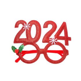 Christmas Birthday Party Gathering Props Glasses (Color: Red)