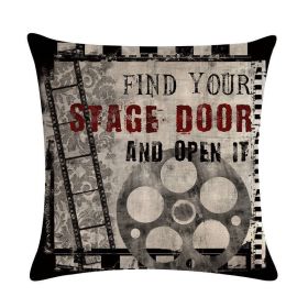 Home Retro Movie Subtitles Sofa Office Linen Pillowcase (Option: 2style-45x45cm)