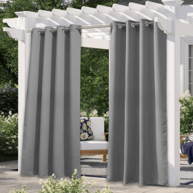 Solid Color Outdoor Waterproof And Sun Protection UV Protection High Precision Black Silk Shading Curtain (Option: Gray-132 Ã— 274cm)