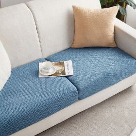 Knitted Elastic Sofa Cover Cushion All-season Universal (Option: Blue-Plus XL)