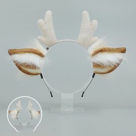 Christmas Cute Plush Venison Ear Headband (Option: Mignon Maimai White)