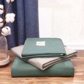 Japanese Solid-color Fusion Brushed Four-piece Set (Option: Fruit Green Khaki-2.0m four piece set)