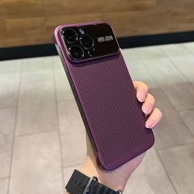 Phone Case Large Window Heat Dissipation Net Frameless (Option: Plum Color-IPhone14Pro)