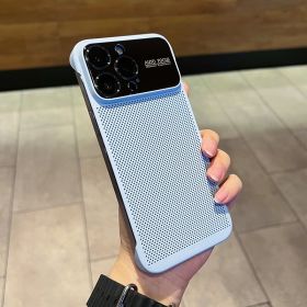 Phone Case Large Window Heat Dissipation Net Frameless (Option: Blue-IPhone14Pro)