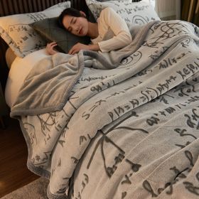 Thick Warm Milk Velvet Double-sided Flannel Blanket (Option: Gray-180X200cm)