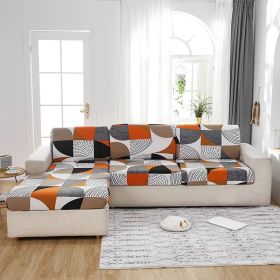 Milk Silk Printed Sofa Seat Cover Stretch Sofa Cushion Cover (Option: Geometry-Imperial Concubine Style)